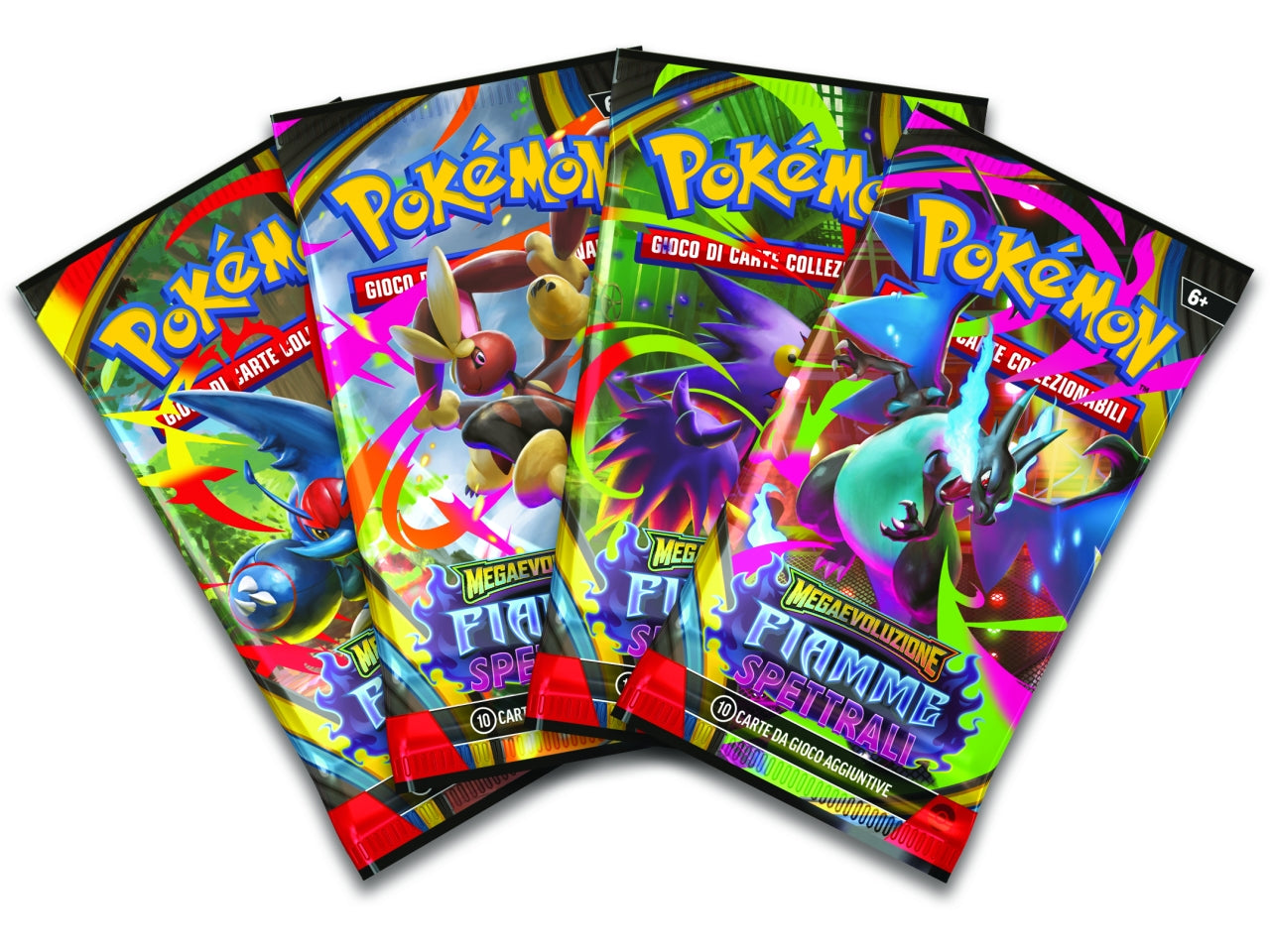 Carte Pokemon mega evoluzioni - Fiamme Spettrali - la busta contiene 10 carte