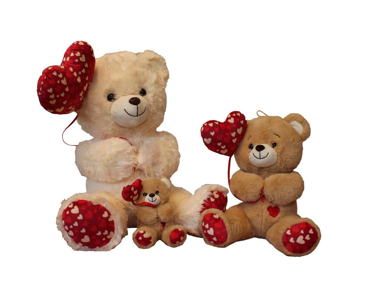 Orso peluche con palloncino cuore 60cm