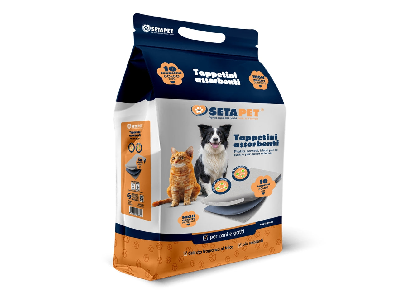 Tappetini assorbenti setapet 60x60cm in confezione da 10 tappetini