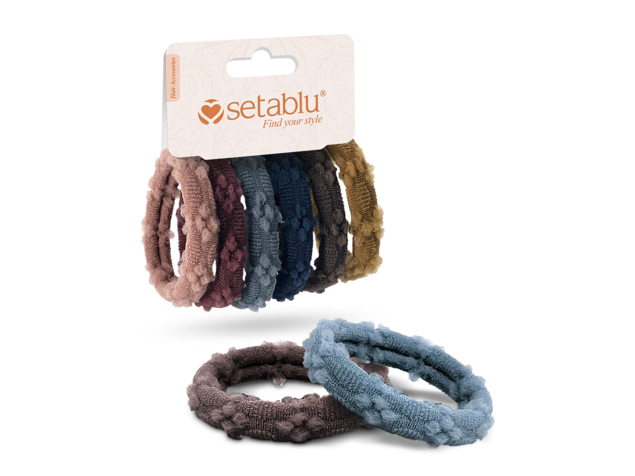 Elastici per capelli in blister da 5 pezzi vari colori