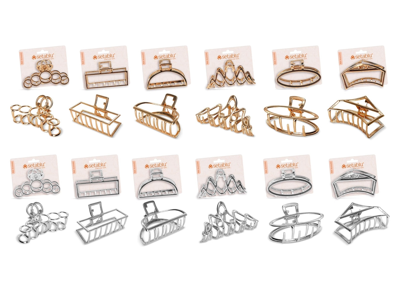 Pinza per capelli in metallo oro modelli assortiti