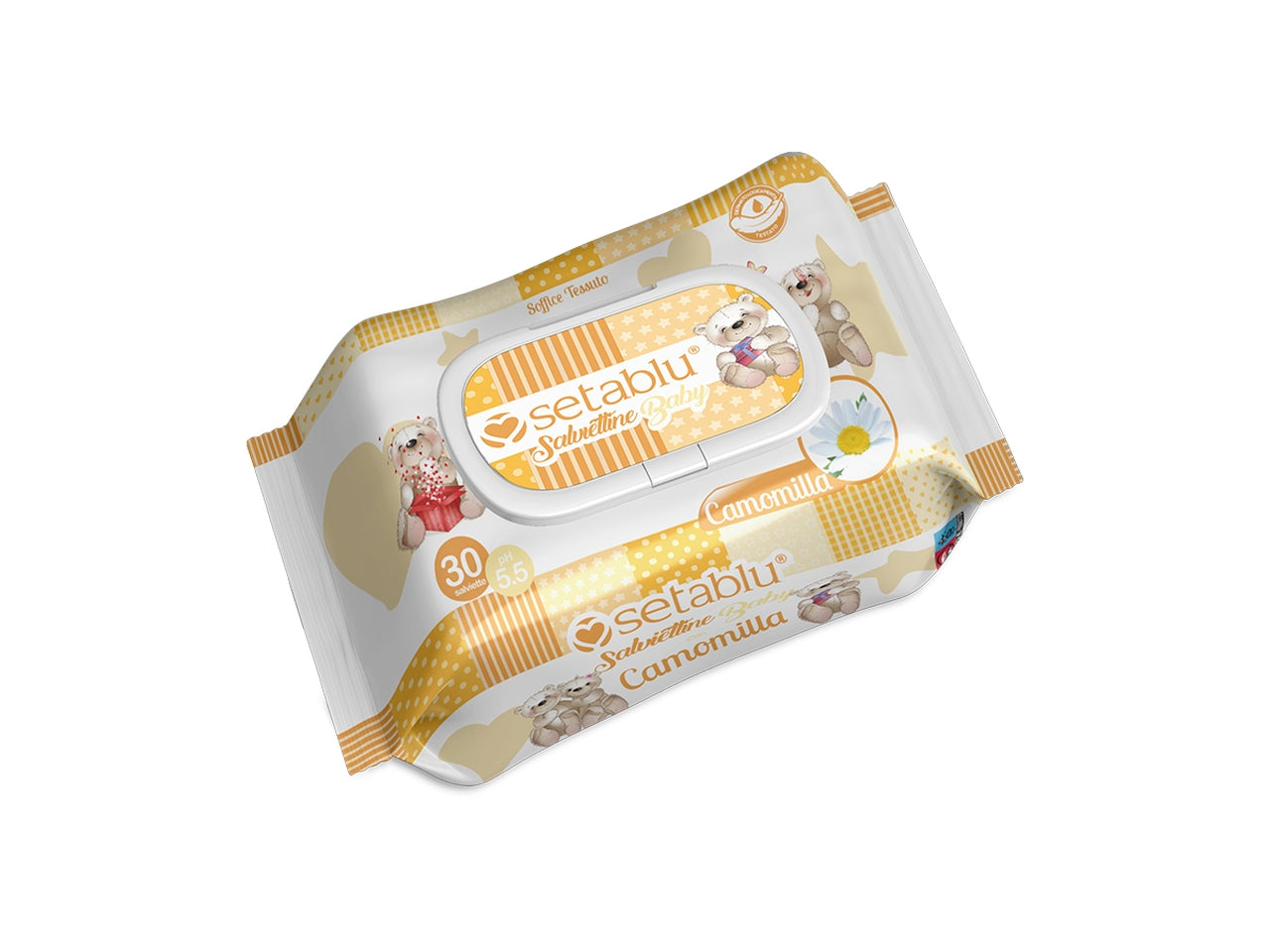 Salviette baby 30 pezzi alla camomilla con apertura pop-up