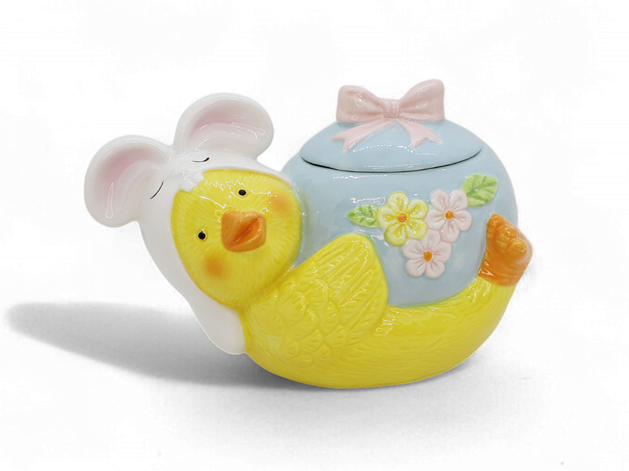 Pulcino in ceramica con uovo apribile 21x13x14cm