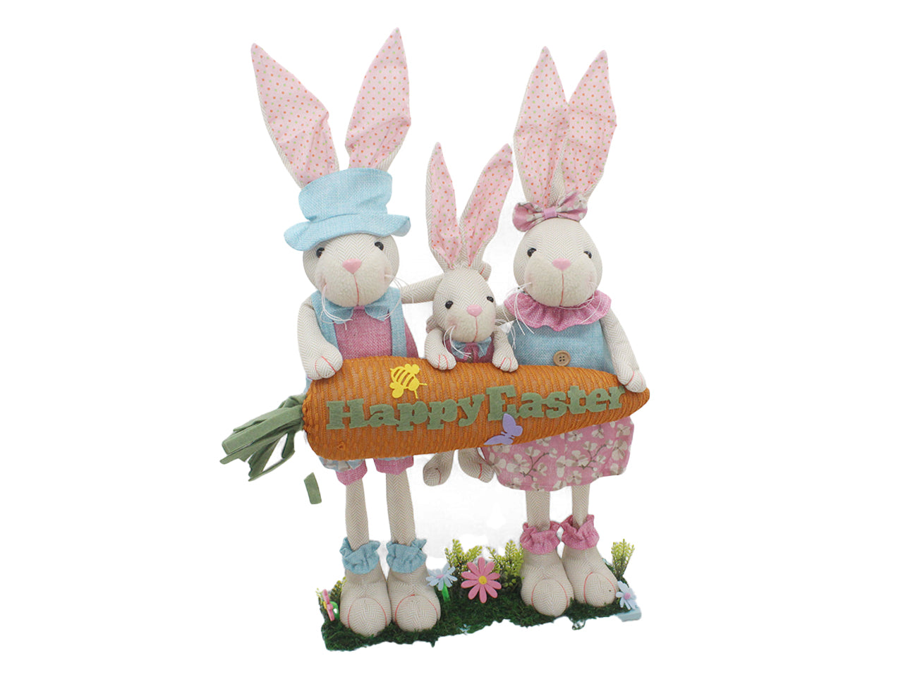 Famiglia conigli in tessuto 45x65cm