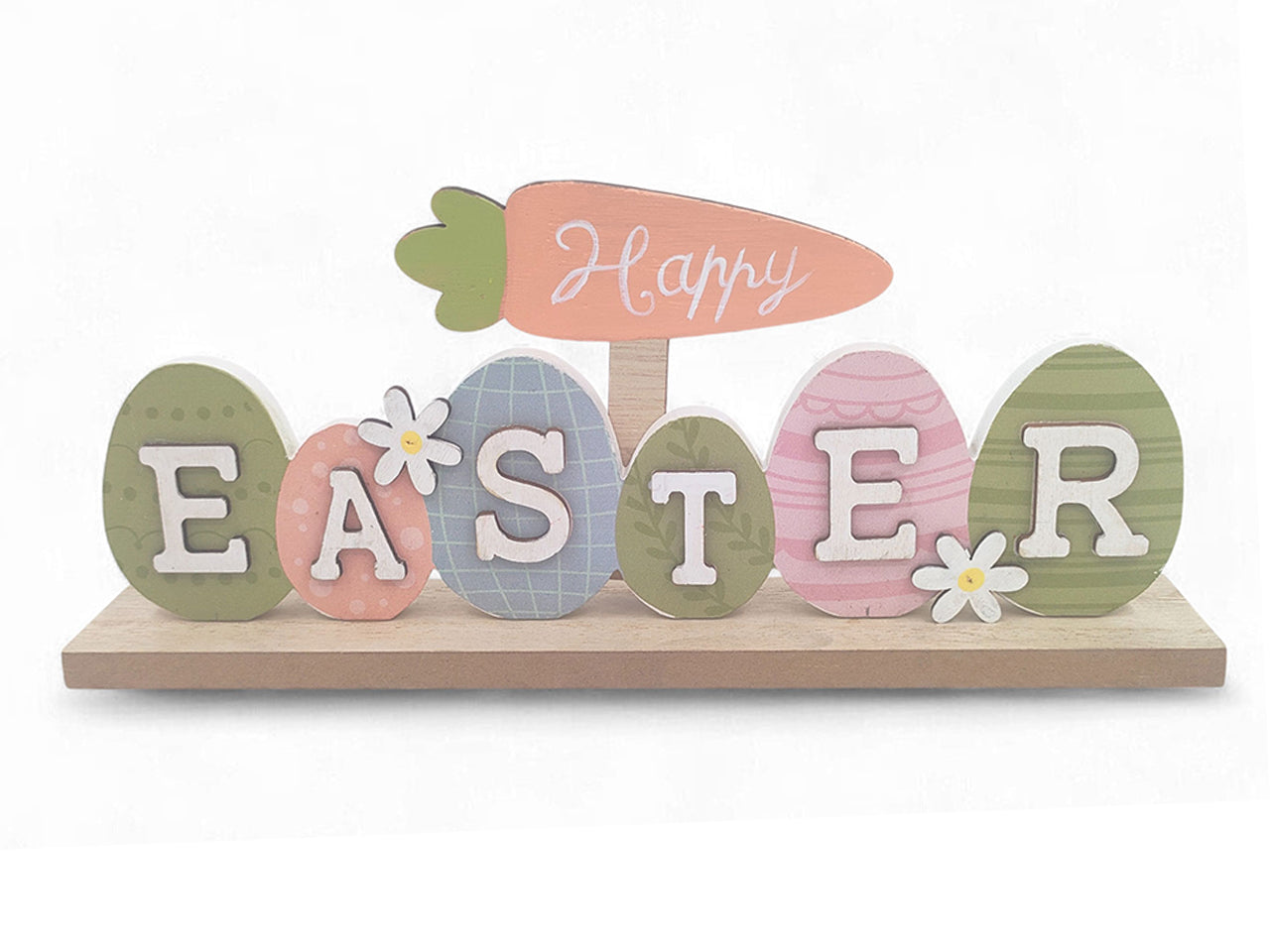 Scritta happy easter in legno 11x25cm