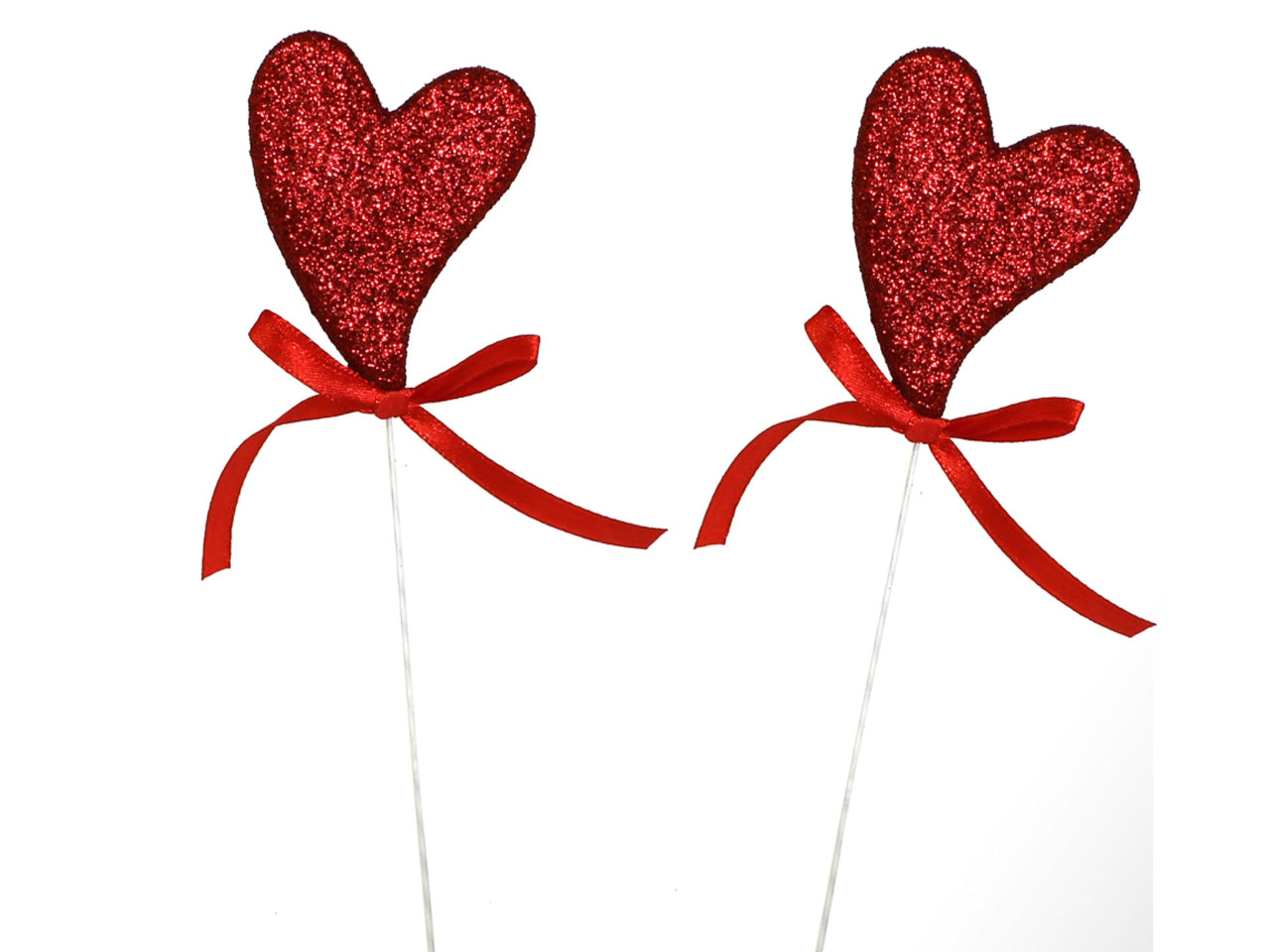 Pick cuore 7x7cm set 2  pezzi rossi