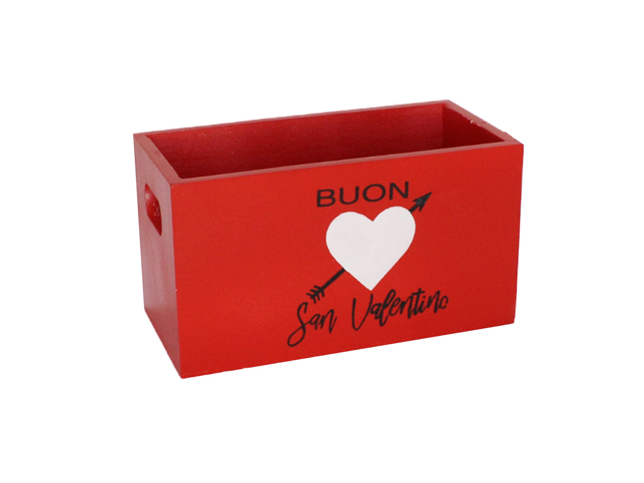 Cassettina rettangolare rosso con cuore 20x10x11cm