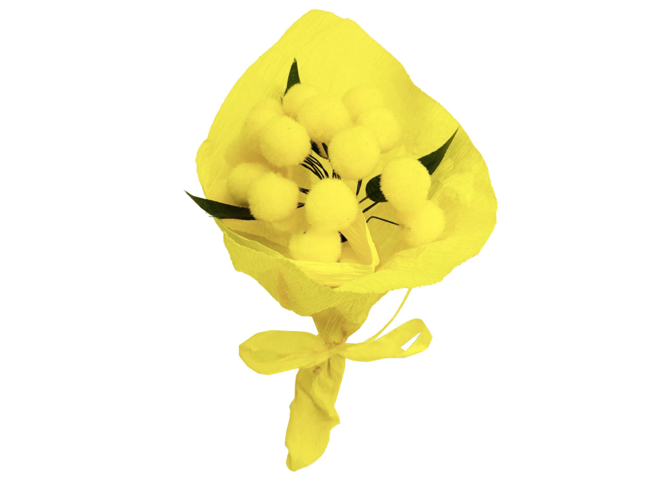 Mazzetto mimosa 16cm con fiocco