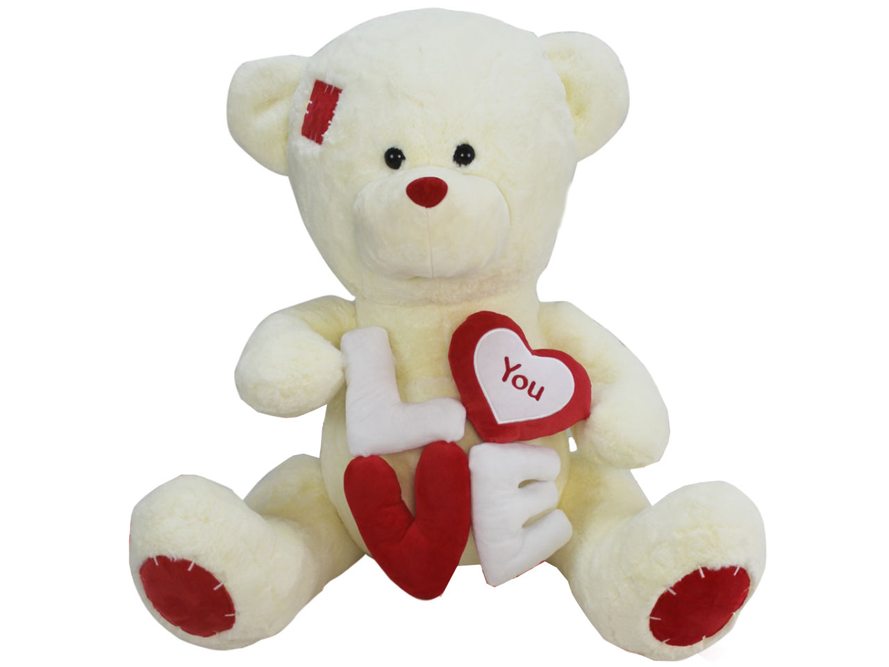 Orso in peluche 75cm con scritta love e fiocco