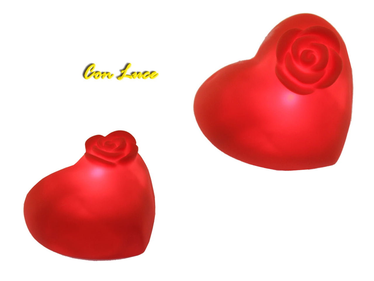 Cuore 6cm luminoso rosso