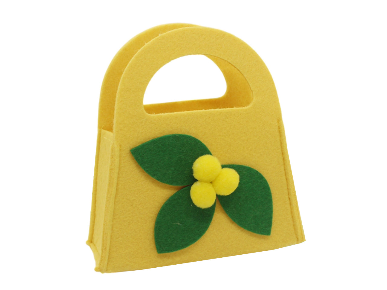 Borsetta in feltro con mimosa 16x16 gialla