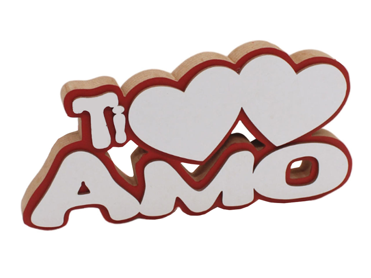 Scritta in legno ti amo 20x10cm
