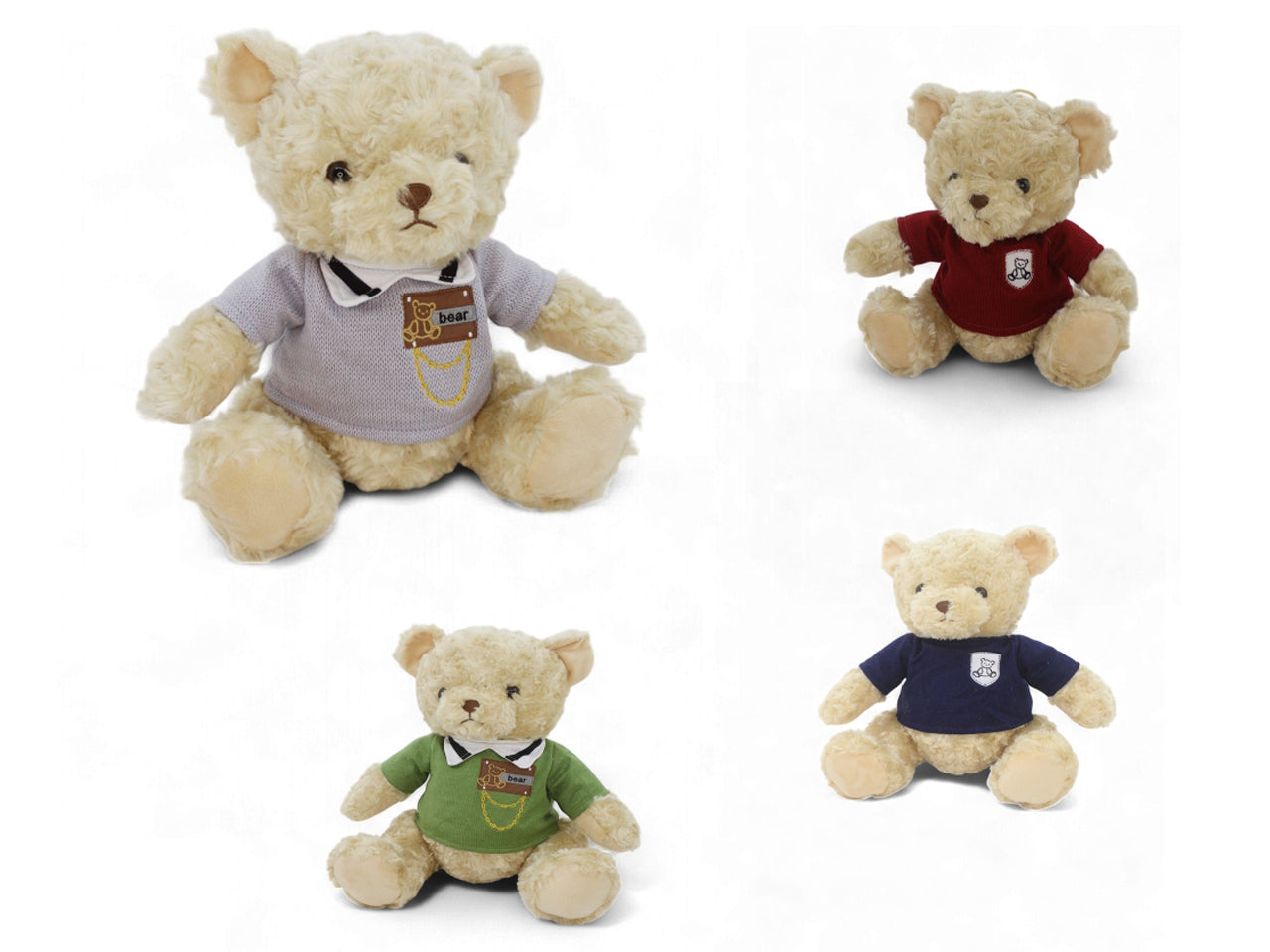 Orso in peluche 25cm con maglietta 4 assortimenti