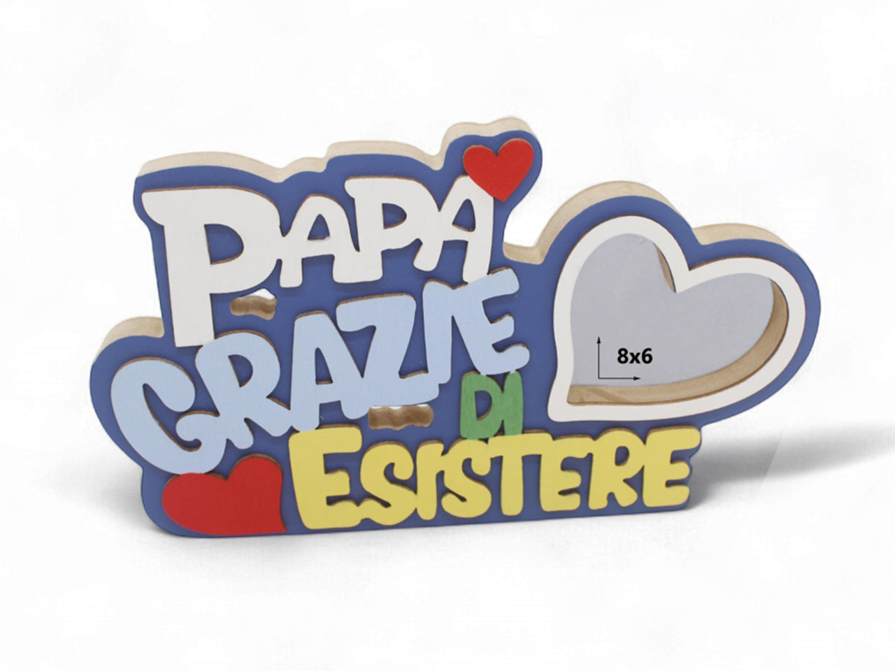 Portafoto in legno 24x15cm papa' grazie di esistere