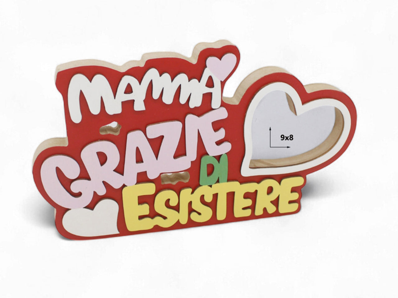 Portafoto 24x14cm con scritta mamma grazie di esistere