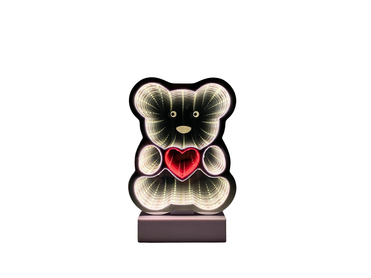Teddy glow heart infinity luce multicolor 21,2x11,5x8cm a batteria