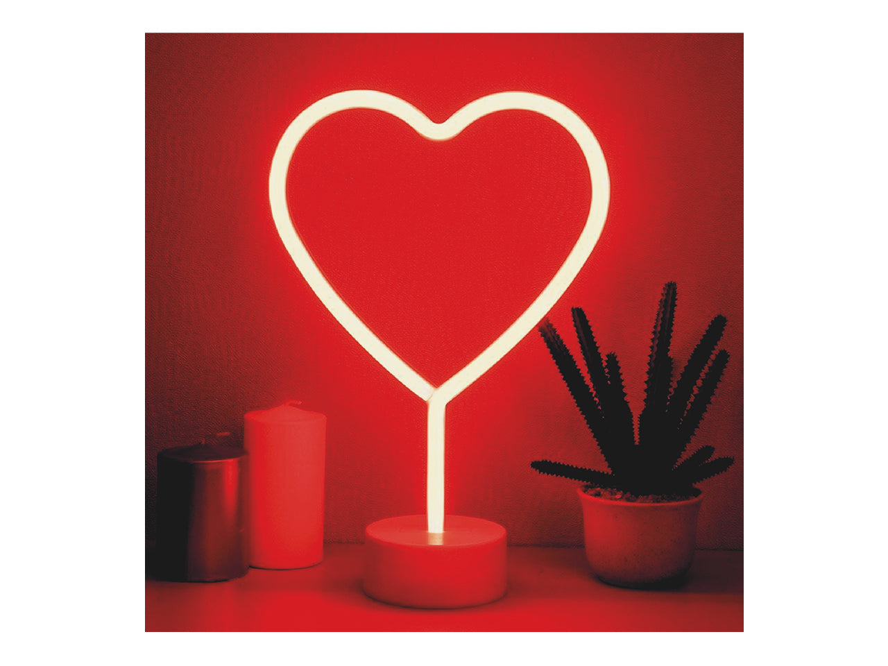 Glow heart stand luce led color 30x8,5x24,5cm a batteria