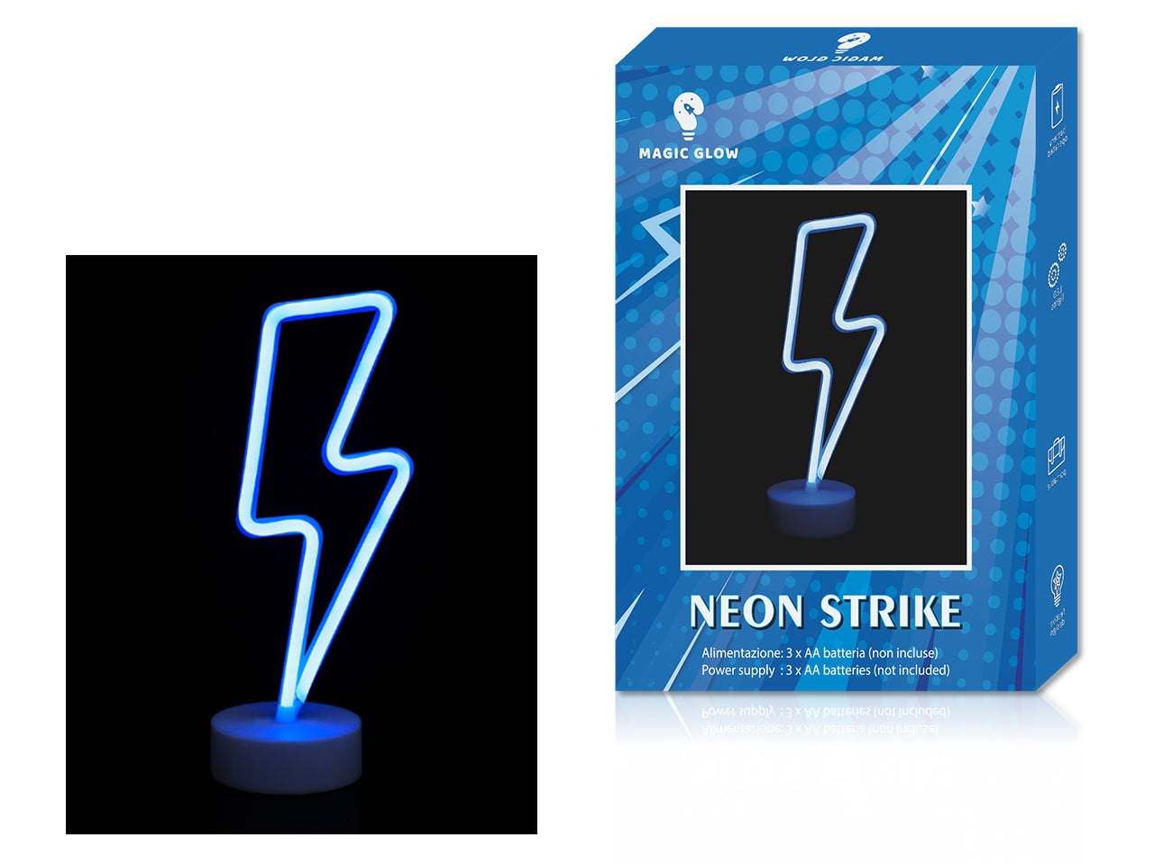 Neon srke stand luce led color 31x11x10cm a batteria