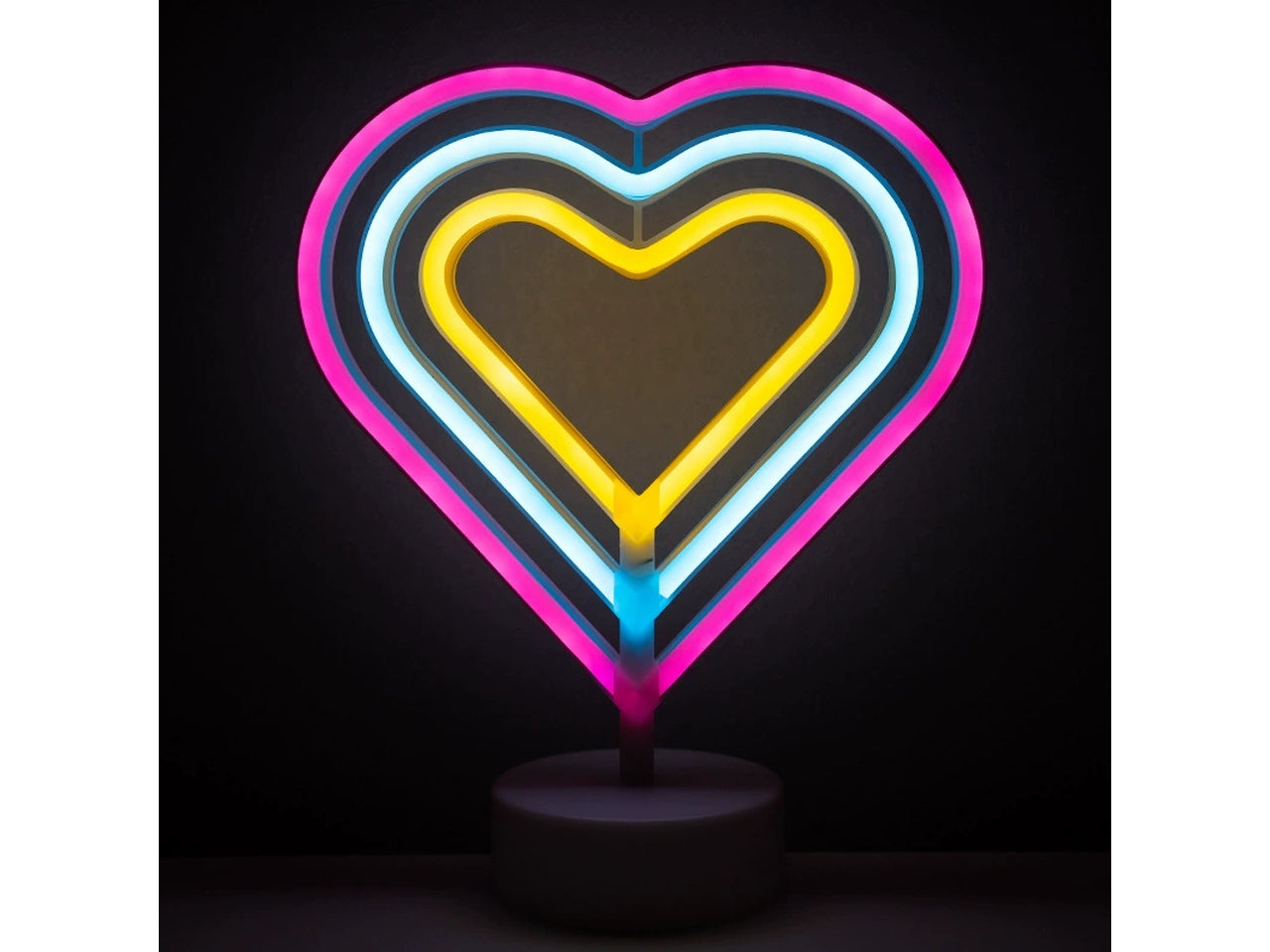 Splendi cuore stand luce led color 23x8,5x27,5cm a batteria