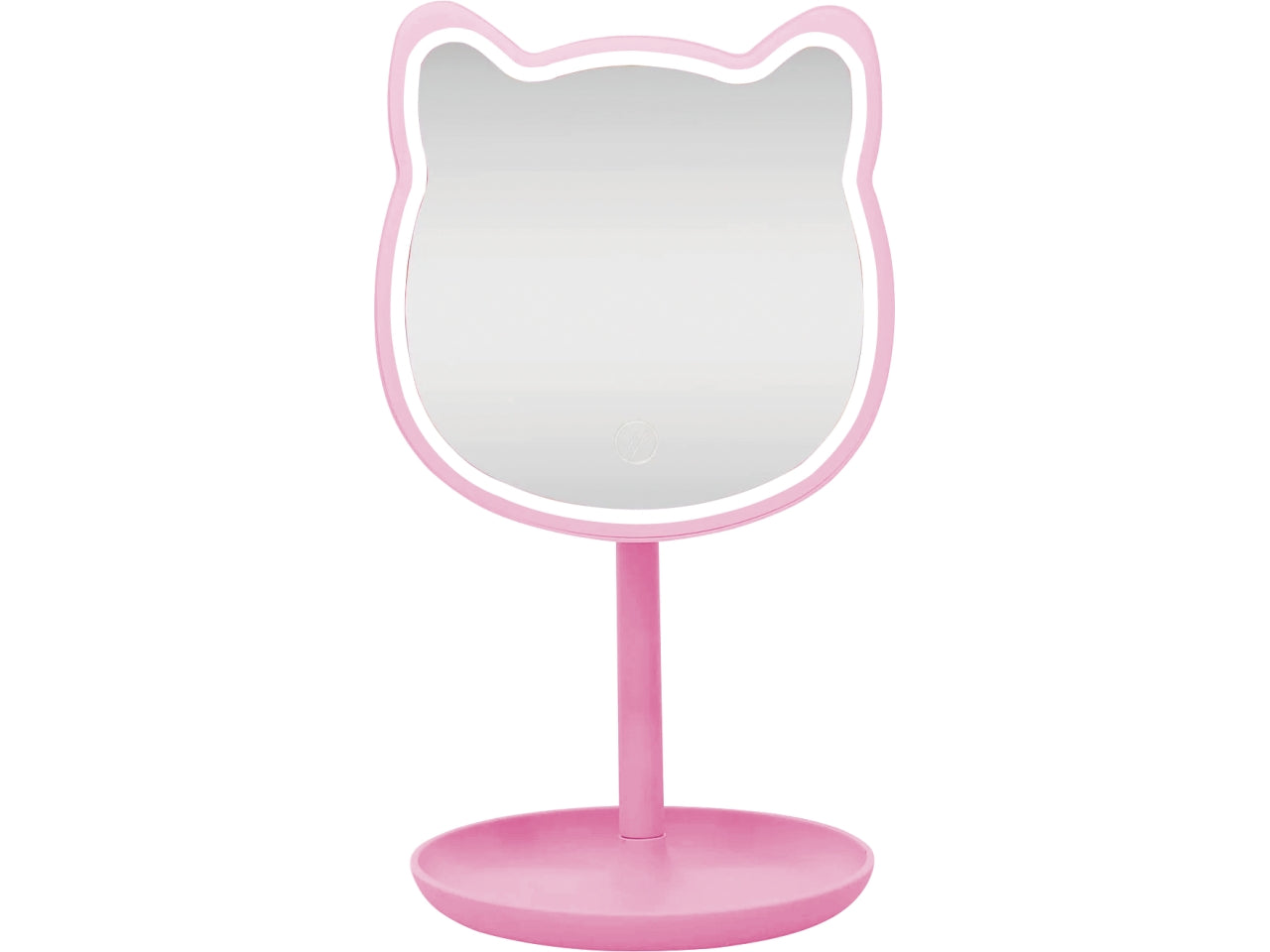 Meow glow stand specchio led bianco d.14xh.27cm a batteria