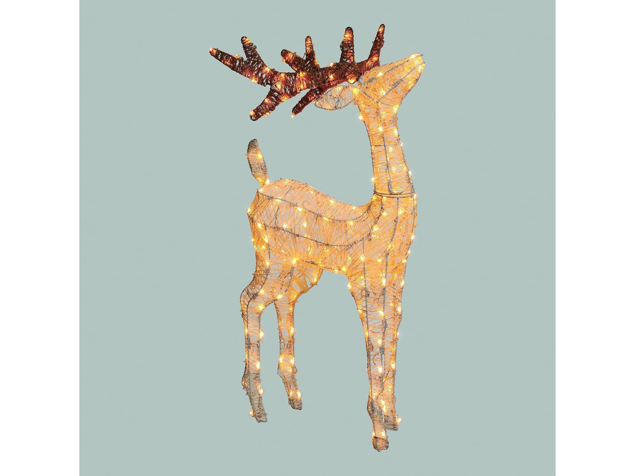 Renna 3D 95cm 200led bianco tradizionale, luce fissa per uso interno ed esterno IP44