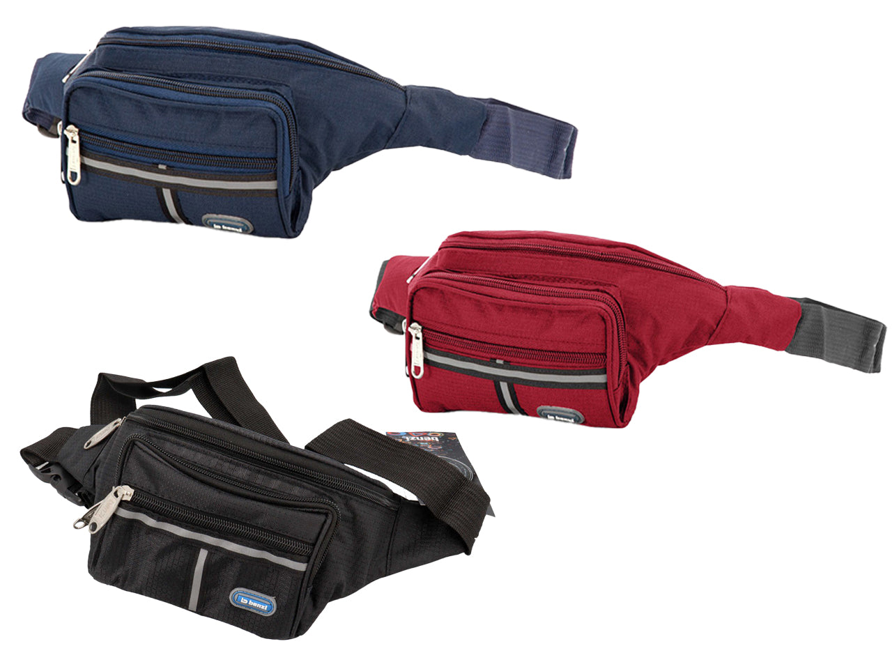 Marsupio con 3 zip colori assortiti