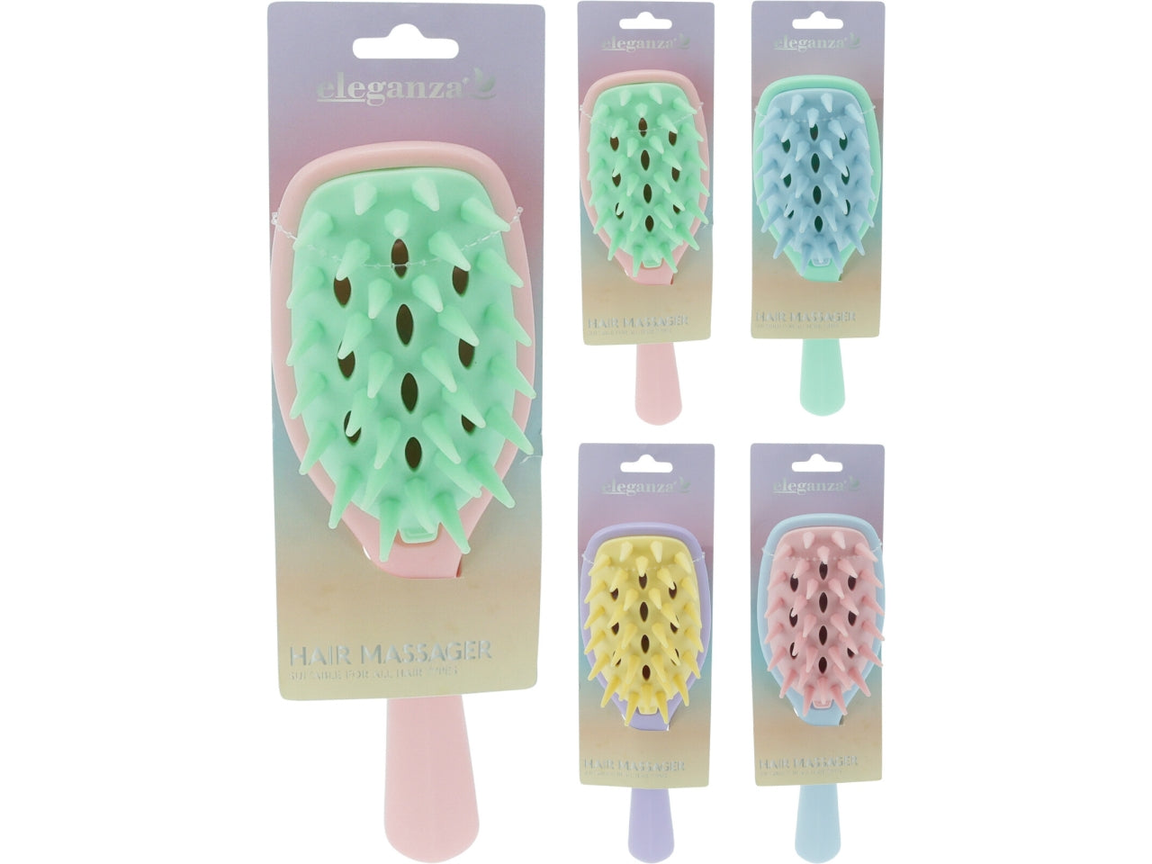 Spazzola per capelli massaggiante, in 4 colori assortiti