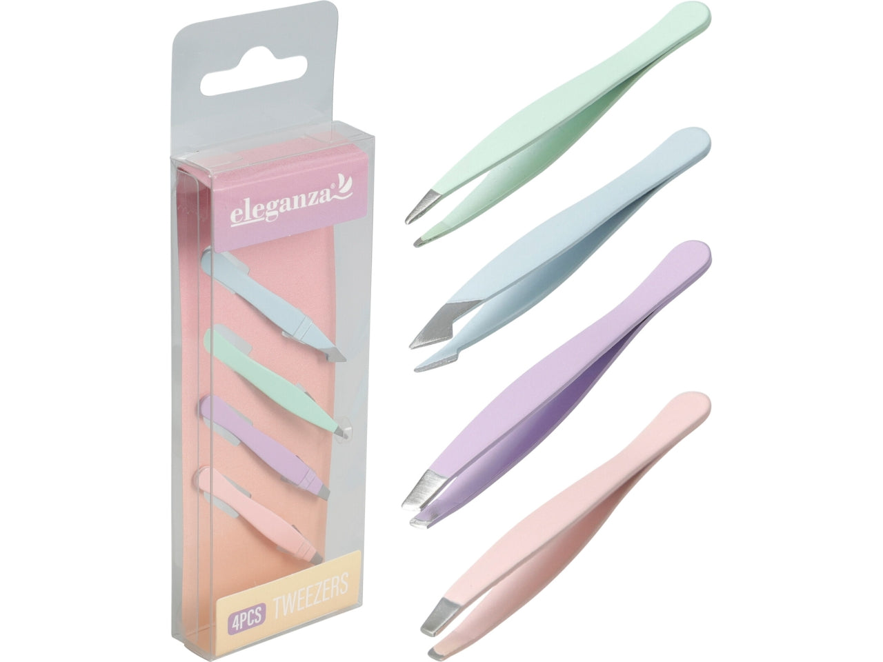 Pinzette inox 6cm  in confezione da 4 pezzi