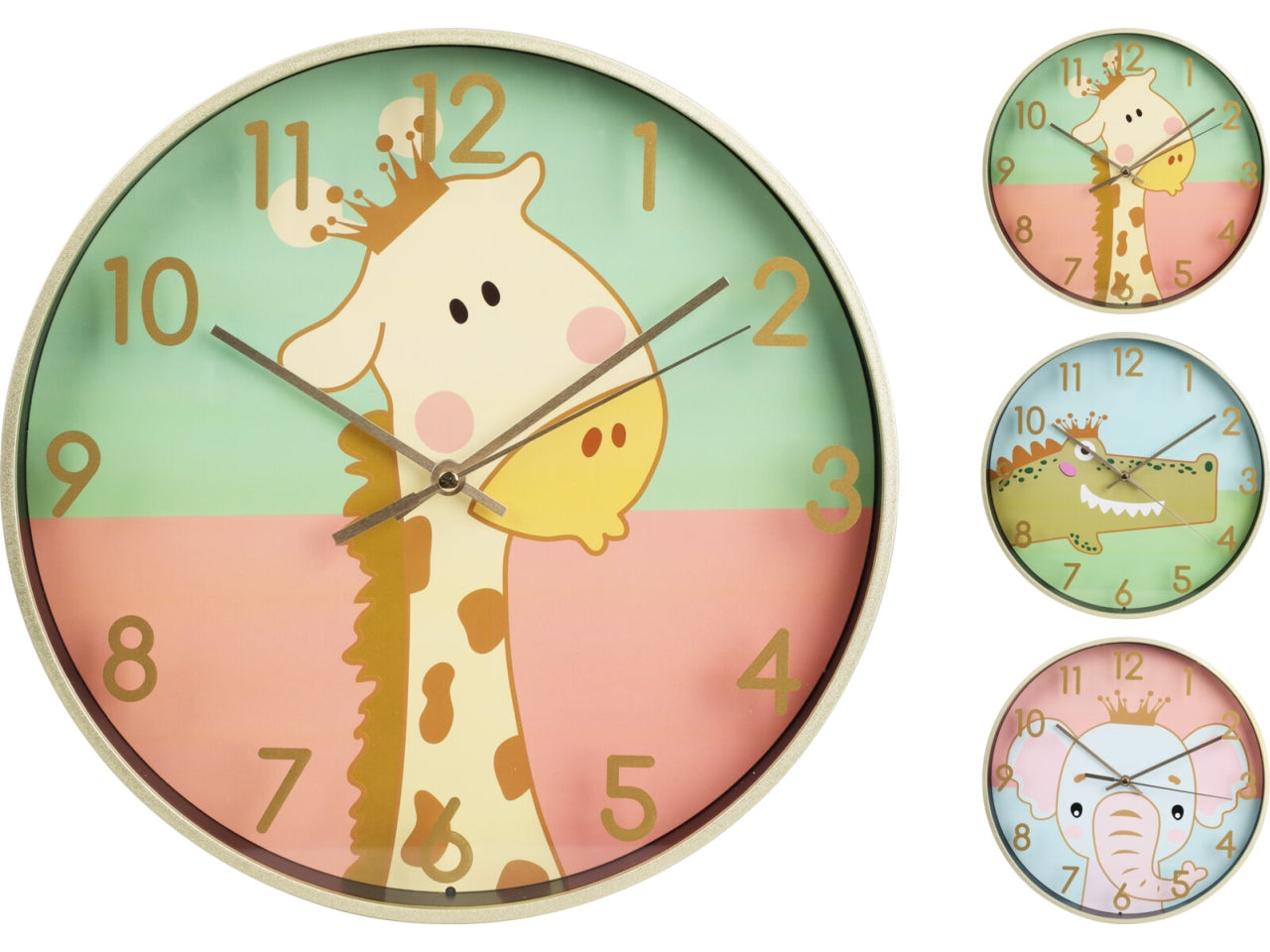Orologio da parete per bambini 25cm 3 fantasie assortite
