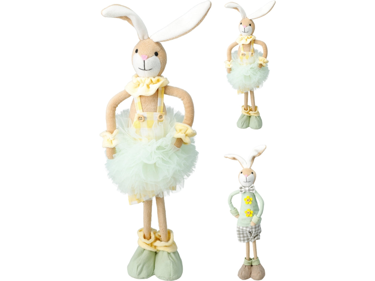 Coniglio in tessuto 13x53cm, 2 soggetti assortiti