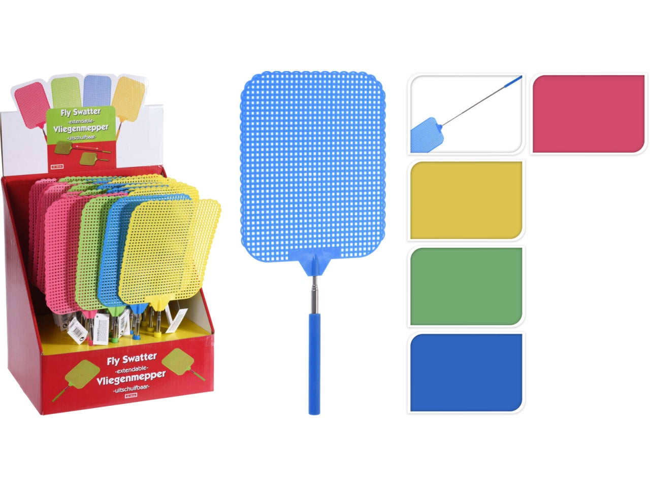 Abbatimosche xl estensibile, 4 colori assortiti