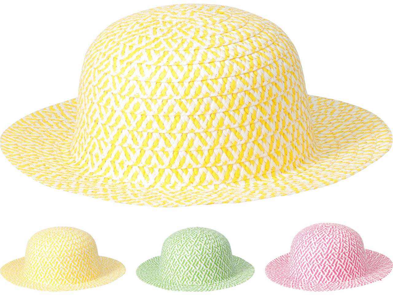 Cappello in paglia per bimba, 3 colori assortiti