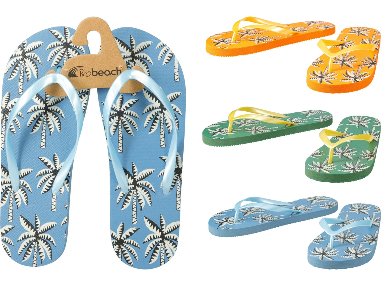 Infradito donna fantasia palme, taglia dalla 36 alla 41 in 3 varianti di colori