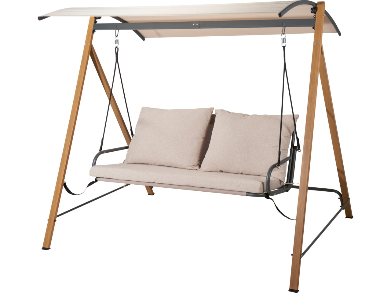 Dondolo 2 posti da giardino con tettuccio 194x136x173cm