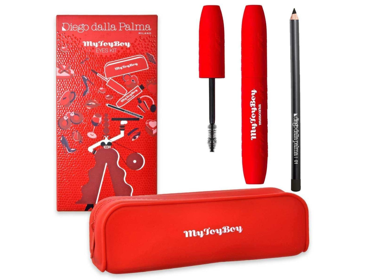 Diego della Palma pochette con mascara mytoyboy e matita occhi nera 01 $