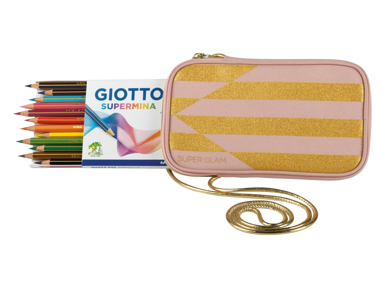 Nuova GIOTTO pochette superglam allâinterno 12 pastelli Giotto Supermina
