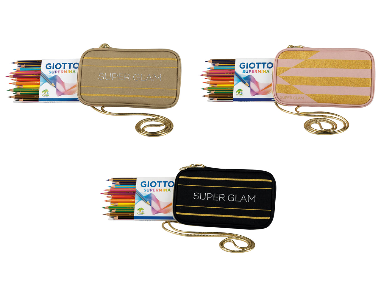 Nuova GIOTTO pochette superglam allâinterno 12 pastelli Giotto Supermina
