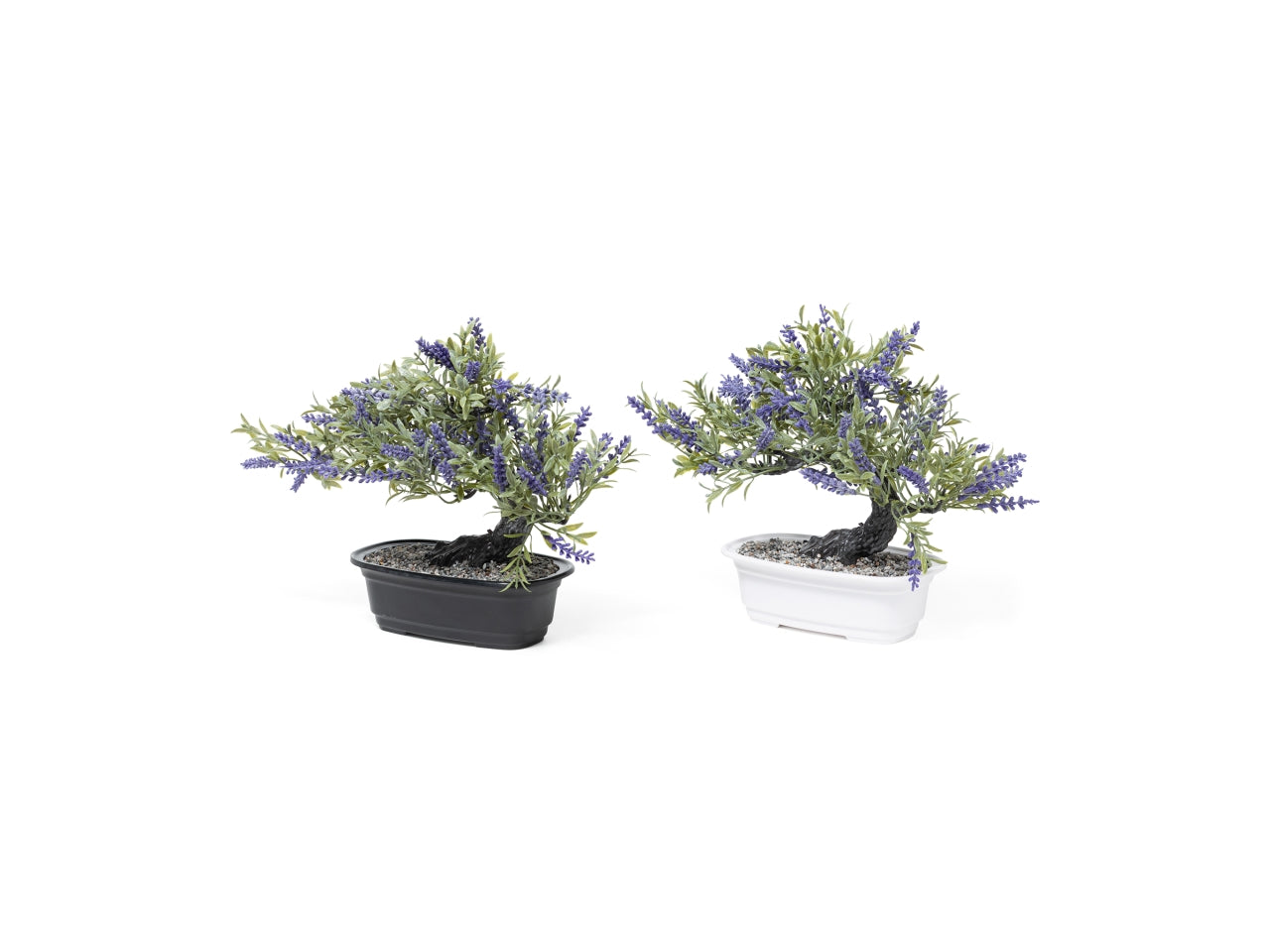 Bonsai artificiale in vaso con fiori viola 24x12xh.24cm