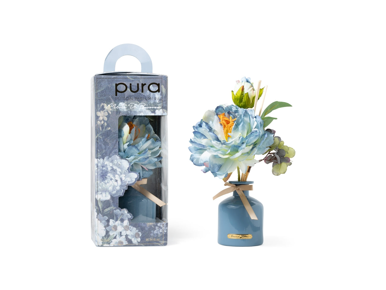 Diffusore con bacchette e fiori 225ml, fragranza mirto di panarea