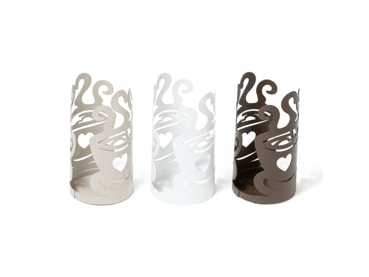 Portabicchieri in metallo tazzina caffÃ¨ 8xh.15cm, colori assortiti