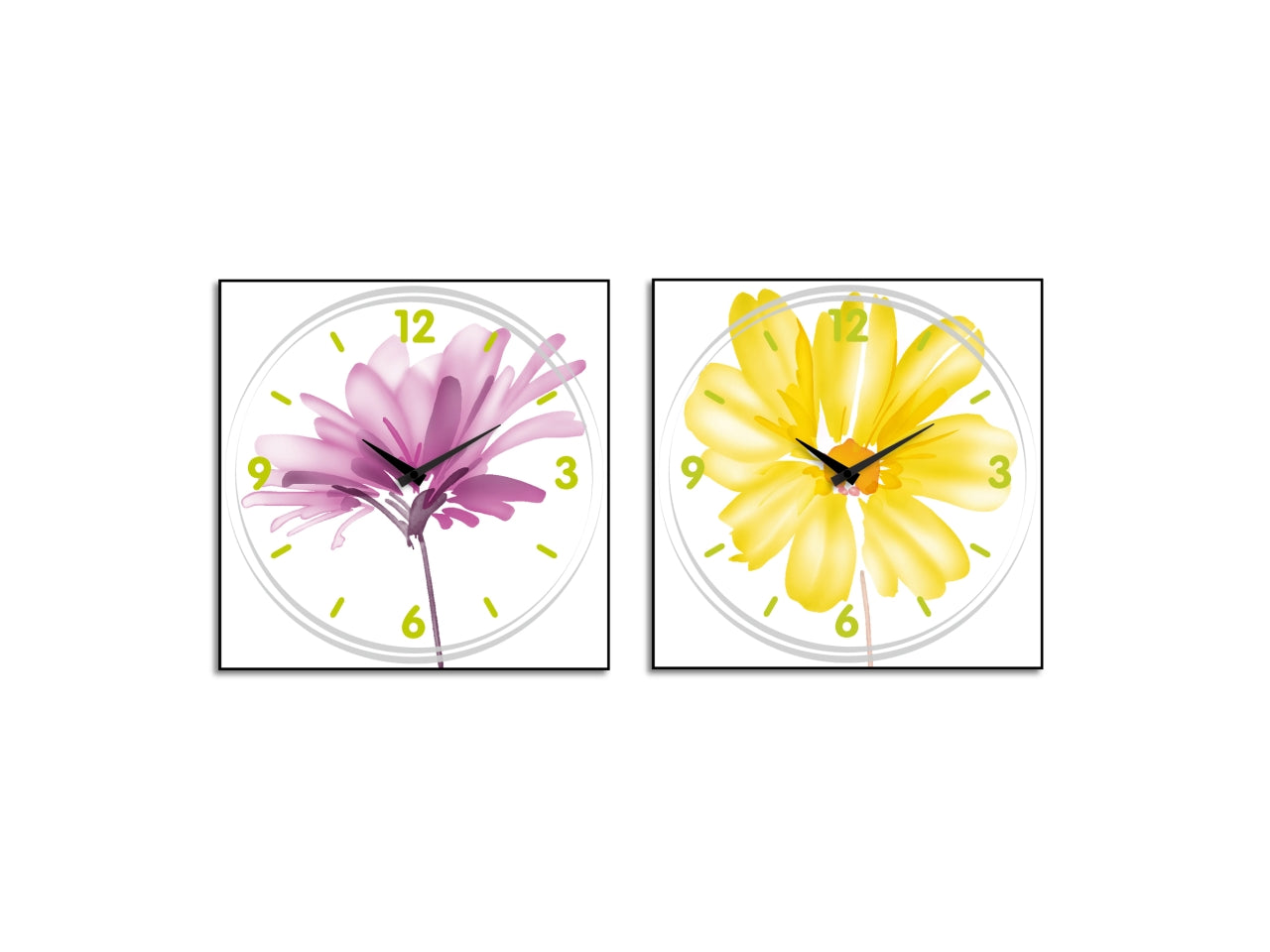 Orologio da parete con fiori 25x25cm in colori assortiti