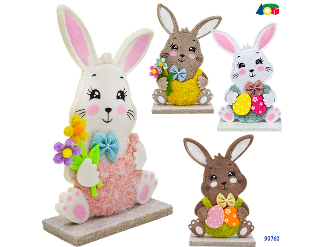Coniglietto in feltro con base