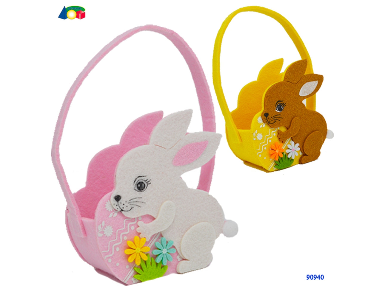 Coniglio contenitore in feltro con manico