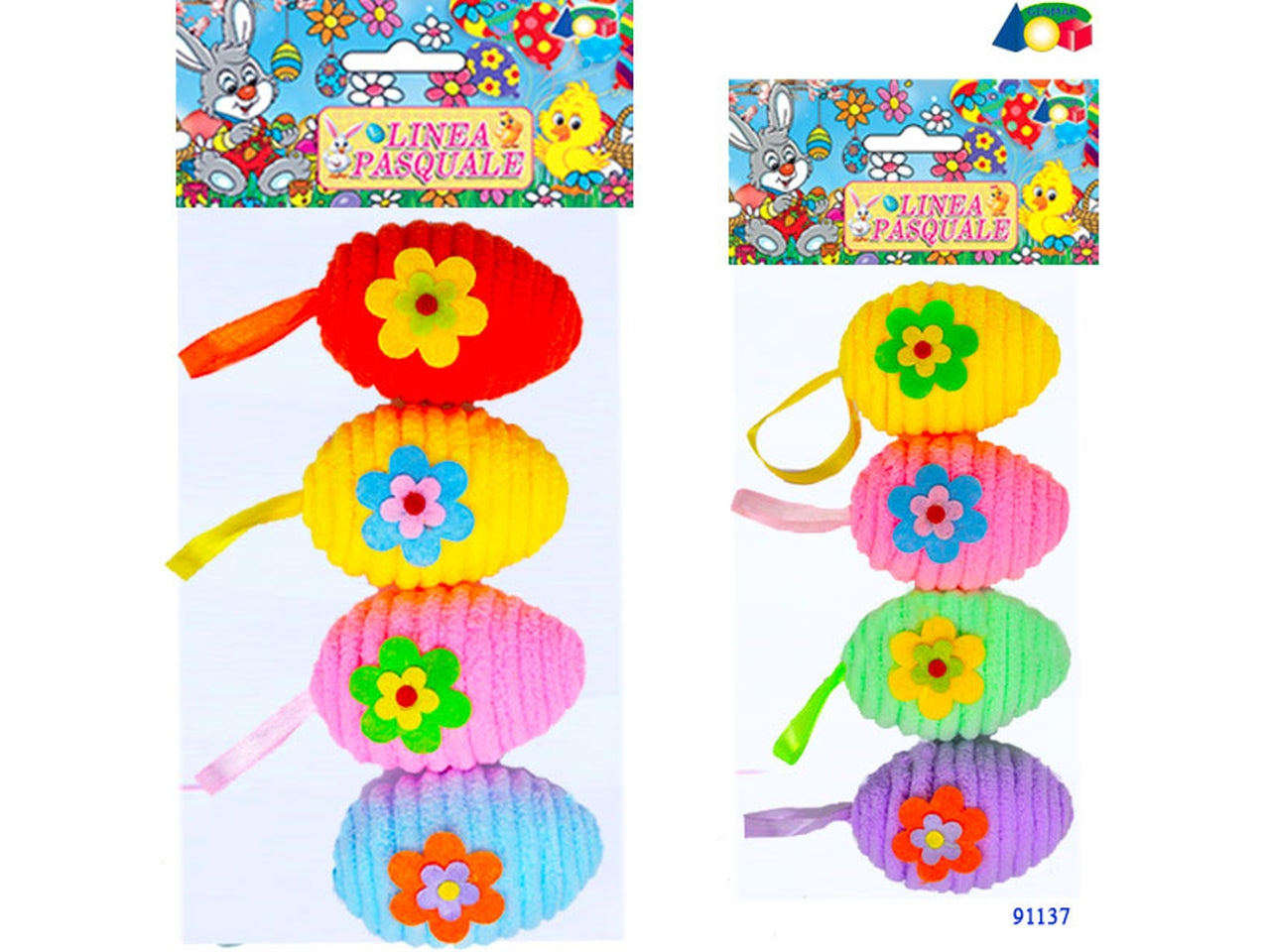 Ovette in tessuto con fiori in confezione da 4 pezzi assortiti