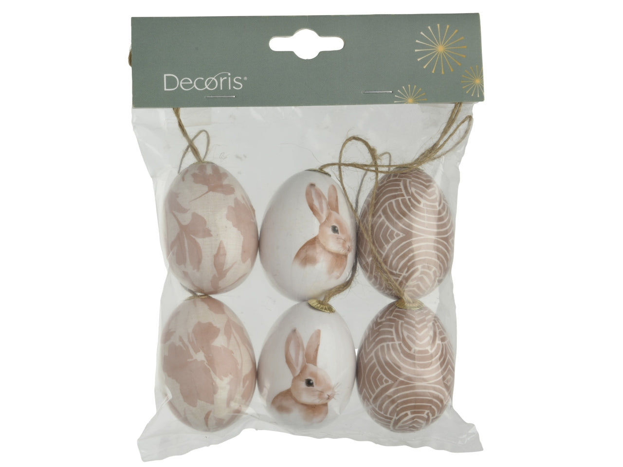 Appendino uova 6 pezzi 3 assortiti d.4xh.6cm