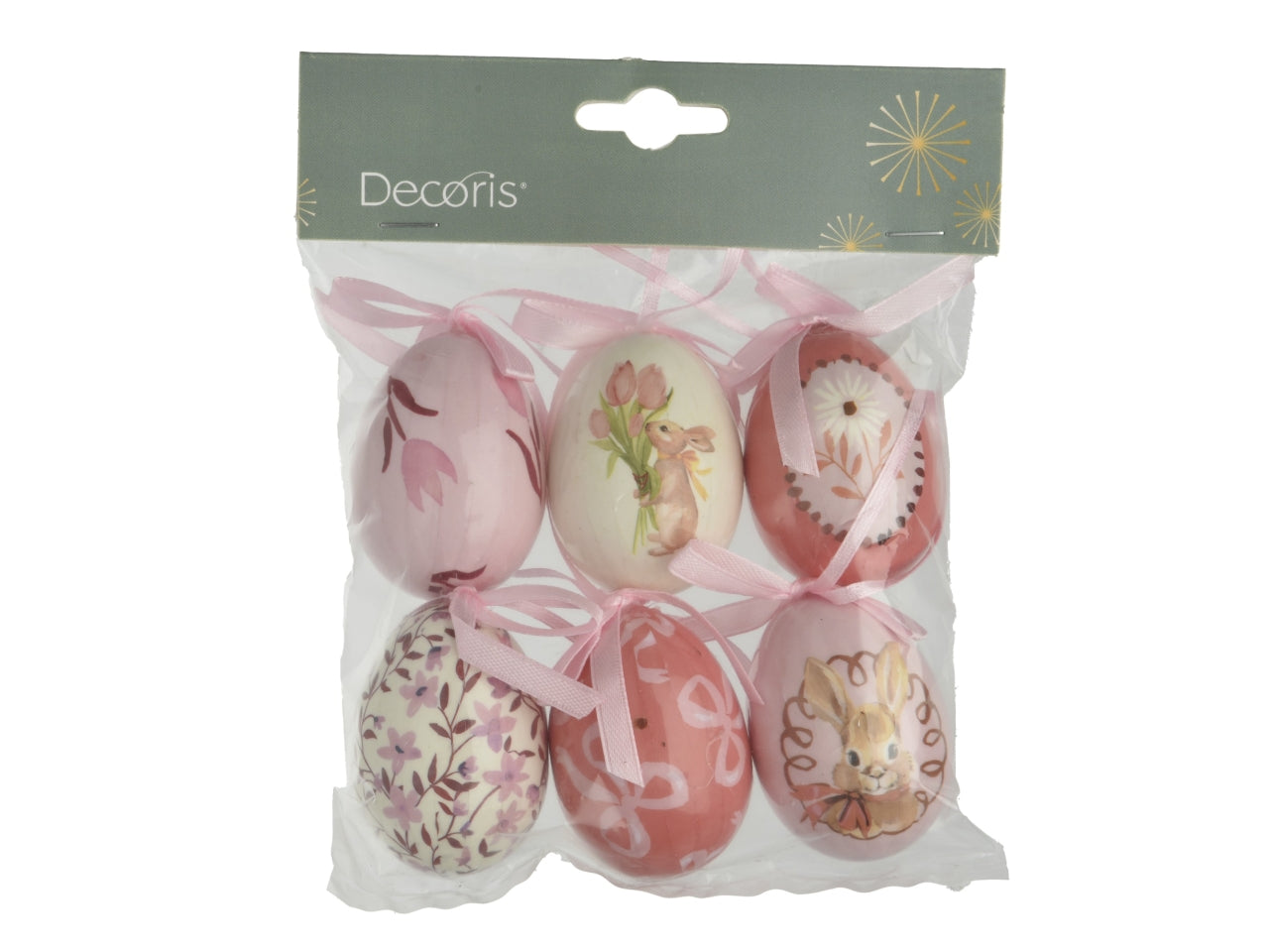 Appendino uova 6 pezzi 6 assortiti d.4xh.6cm