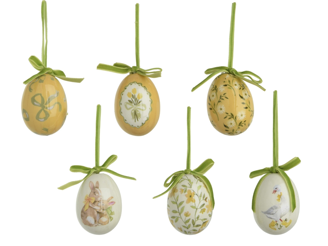 Appendino uova 6 pezzi 6 assortiti d.4xh.6cm