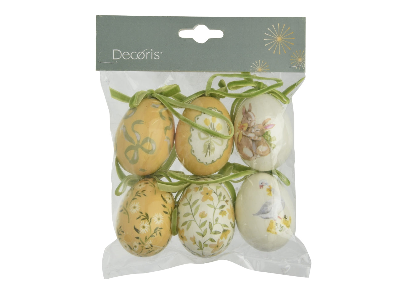 Appendino uova 6 pezzi 6 assortiti d.4xh.6cm