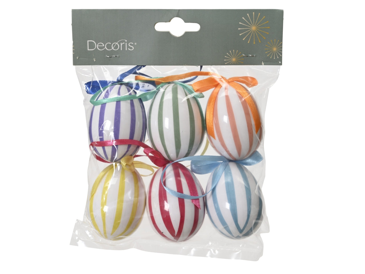 Appendino uova 6 pezzi 6 assortiti d.4xh.6cm