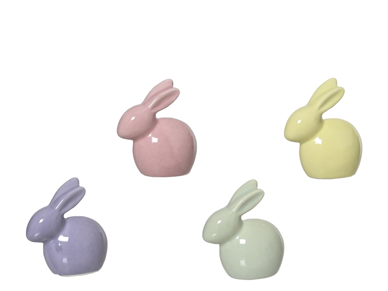Coniglio in ceramica 4 assortiti 3x6.5xh.6cm